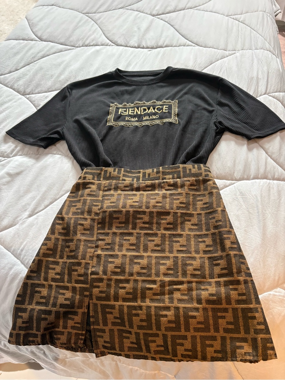 Brown Monogram Mini Skirt